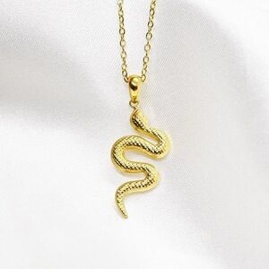 Minimal Gold Snake Necklace